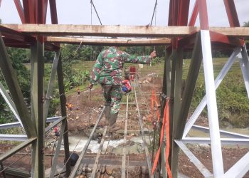 Kodim 0728/Wonogiri Hadirkan Dua Jembatan Gantung Garuda Demi Harapan yang Kembali Terhubung di Wonogiri