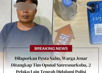 Dilaporkan Pesta Sabu, Warga Jenar Ditangkap Tim Opsnal Satresnarkoba, 2 Pelaku Lain Tengah Didalami Polisi
