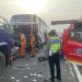 Akibat Lawan Arah, Honda BR-V Tabrakan dengan Bus di Tol Pemalang-Batang KM 332
