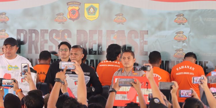 Polres-Polresta Bogor Gelar Konpers, Berantas Premanisme Kasus Perampasan Motor oleh Mata Elang
