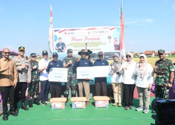 Pangdam IV/Diponegoro Panen Padi Biosalin Di Lahan Uji Coba Sawah Terdampak Rob