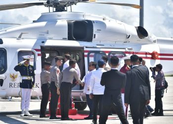 Helikopter AW 189 Polri Melaksanakan Penerbangan Kepresidenan untuk Presiden RI dan Presiden Perancis