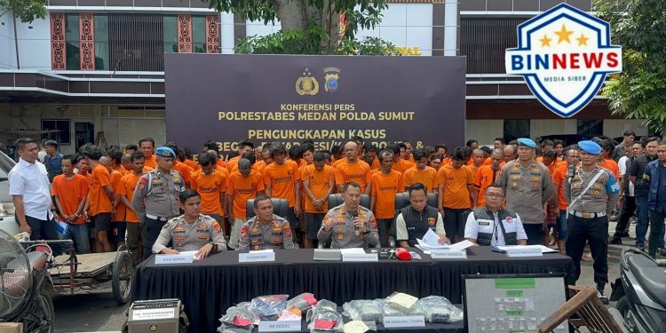 Sepekan, Polrestabes Medan Ungkap 61 Kasus, 87 Tersangka