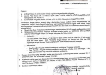 BAP Kasus Dugaan Penipuan Kepala SMKN 1 Dolok Masihul Resmi Dikirim ke Kejaksaan