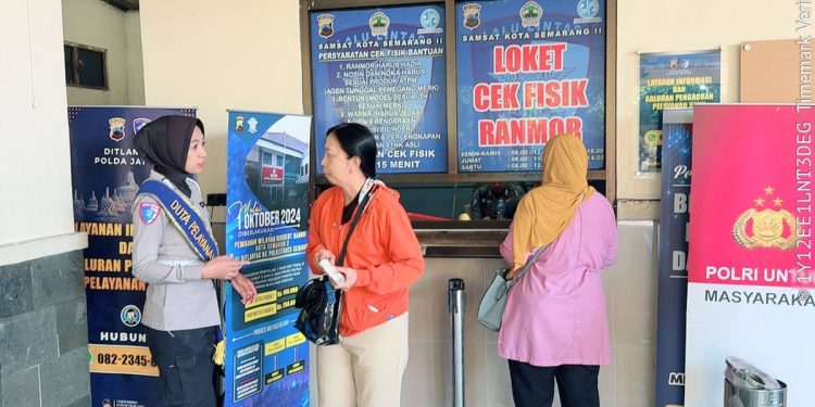 Duta Pelayanan Ditlantas Polda Jateng Perkuat Ketertiban Layanan STNK di Samsat Semarang 2