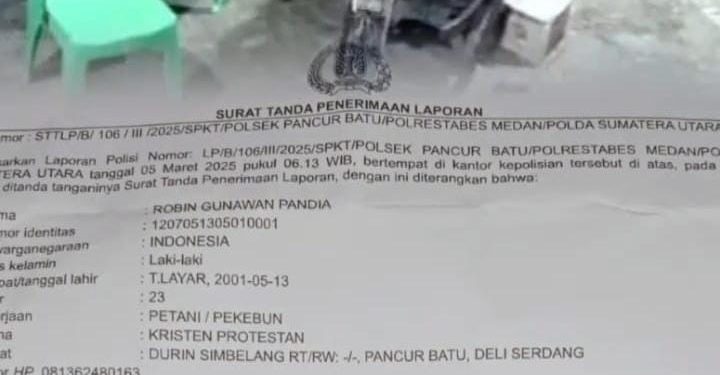 Laporan Mengendap 9 bulan, Robin bersama masyarakat akan Demo ke Polsek Pancur Batu & Polrestabes Medan