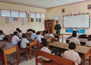Satgas Yonif 123/Rajawali Gelar Kegiatan Gadik, Beru Dukungan Pendidikan di Kaibar dan Assue