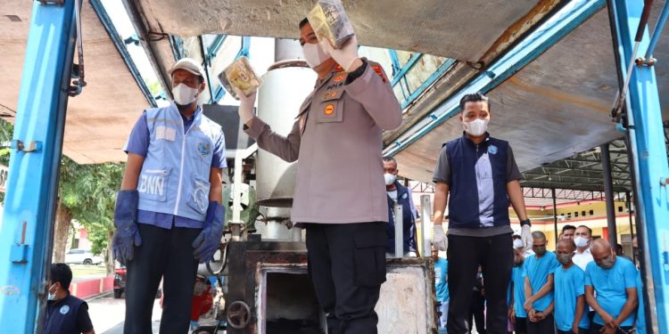 Polresta Deli Serdang Musnahkan Barang Bukti Narkoba Senilai Tujuh Miliar Lima Puluh Tujuh Juta Rupiah