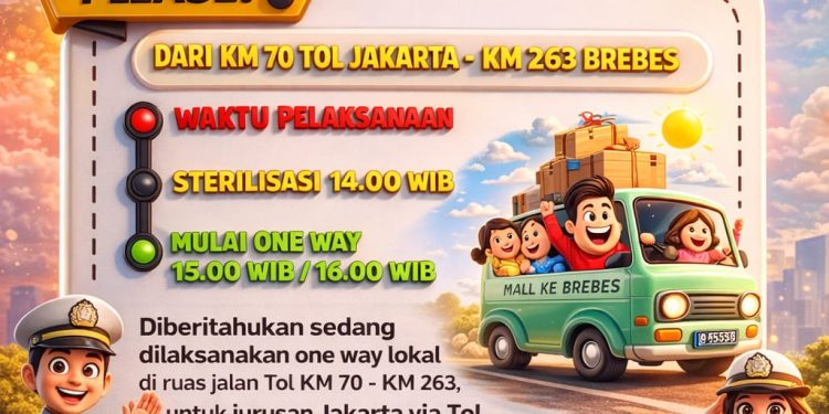 Info Update, Di Berlakukan One Way Nasional Sepenggal Hari Ini Dari Cikatama Ke Brebes