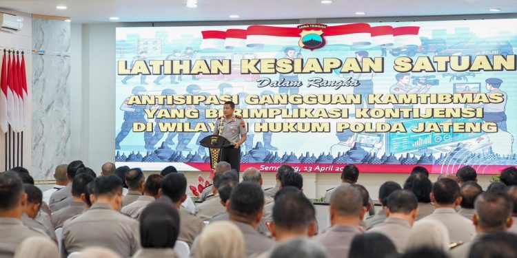 Pastikan Profesional Melayani Buruh Saat Aksi May Day, Polda Jateng Gelar Pelatihan Kesiapan Kontijensi