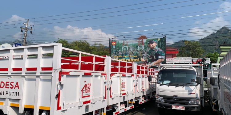 Sebanyak 53 Unit Truk Operasional Koperasi Merah Putih Tiba Di wilayah Kodim Wonogiri