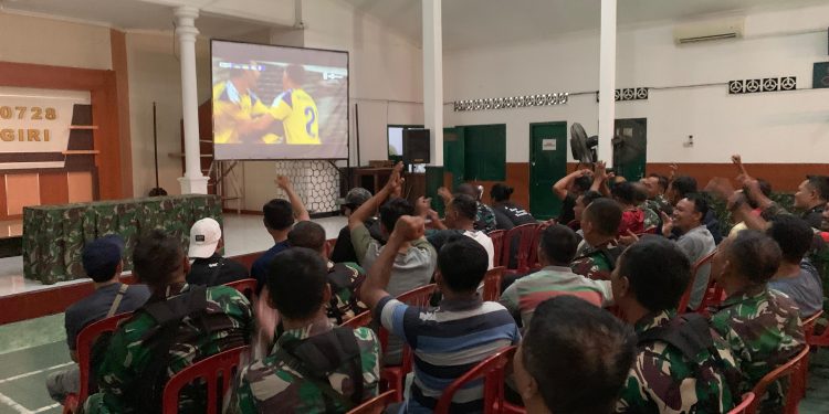 Aula Makodim Wonogiri Sorak Sorai Selimuti Nobar Kebangsaan Piala Dunia 2026