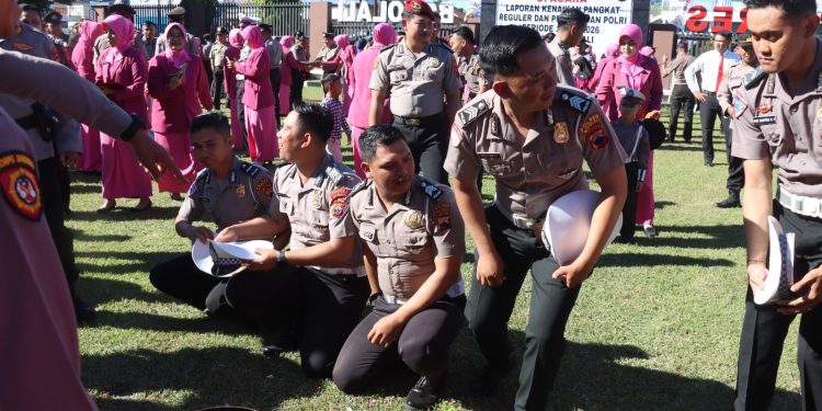 Kapolres Boyolali Pimpin Upacara Kenaikan Pangkat 79 Personel Periode 1 Juli 2026