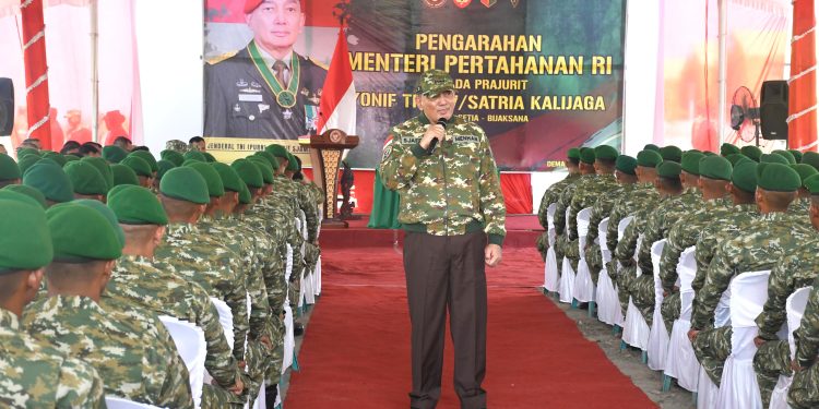 Menhan RI Bakar Semangat Prajurit Muda Yonif TP 937/Satria Kalijaga: Jaga Jati Diri dan Manunggal dengan Rakyat
