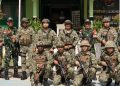 Satgas Pamtas RI-Malaysia Yonarmed 19/Bogani Terima Kunjungan Pegawai Memerintah Batalion Ketiga Rejimen Renjer Diraja Malaysia