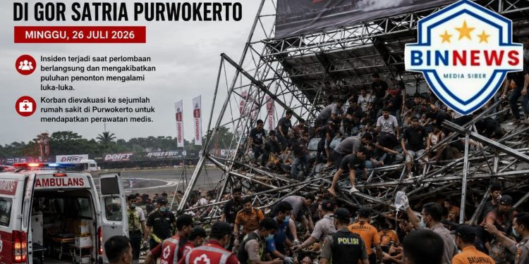 Tribun VIP Kejurnas Drift di GOR Satria Purwokerto Ambruk, Polisi Selidiki Dugaan Kelalaian