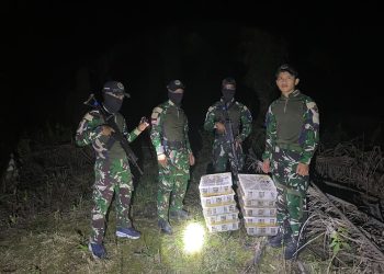 Satgas Pamtas RI-Malaysia Yonarmed 19/Bogani Gagalkan Dugaan Penyelundupan 200 Ekor Burung Kacer di Perbatasan