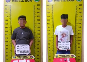Polresta Deli Serdang Bekuk Dua orang Pengedar Narkoba di Pagar Merbau