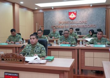 Kasdam IV/Diponegoro Ikuti Vicon Bersama Wapang TNI Bahas Perkembangan KDKMP