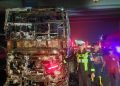 Bus PO Tunas Muda Ludes Terbakar di Tol Batang-Semarang, 15 Penumpang Selamat