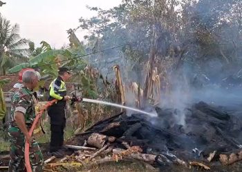 Polsek Cipari Gerak Cepat Padamkan Kebakaran Pangkalan Kayu, Cegah Api Merembet ke Lahan Warga